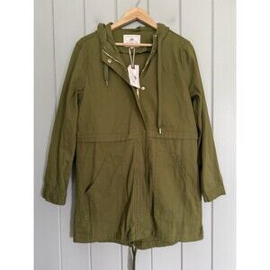 NWT 1 Sunset Lane Hooded Utility Jacket M Medium Army Green Pockets Hooded NEW